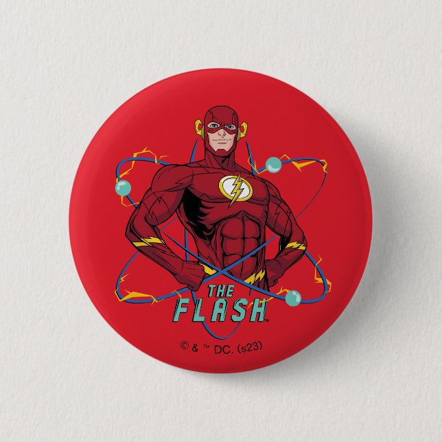 Badge Rond 5 Cm Graphique atomique Flash de dessin (Devant)