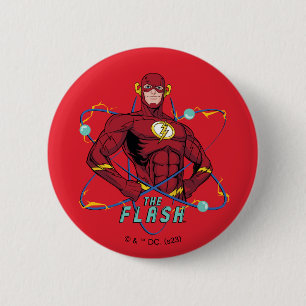Badge Rond 5 Cm Graphique atomique Flash de dessin