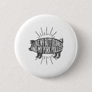Badge Rond 5 Cm Graphique Bbq Drôle J'Aime Mon Bouton Et Ma Por