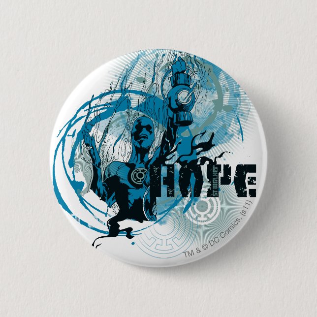 Badge Rond 5 Cm Graphique bleu 3 de lanterne (Devant)