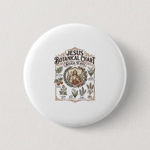 Badge Rond 5 Cm Graphique botanique de Jésus Plantes bibliques Jés