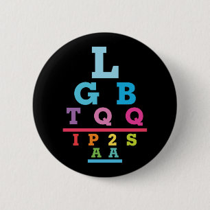 Badge Rond 5 Cm Graphique d'acuité visuelle acronyme de la fierté