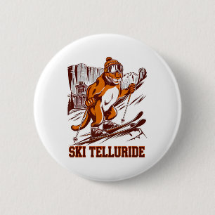 Badge Rond 5 Cm Graphique d'aventure de ski Telluride Mountain Lio