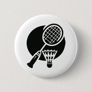 Badge Rond 5 Cm Graphique de badminton