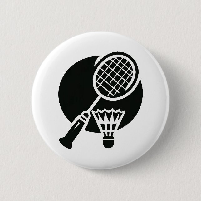 Badge Rond 5 Cm Graphique de badminton (Devant)