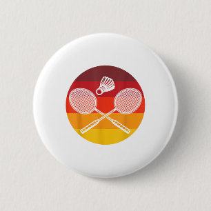 Badge Rond 5 Cm Graphique de badminton Joueur de badminton Volant