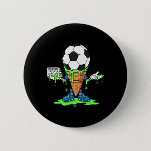 Badge Rond 5 Cm Graphique de cône de crème glacée Funny Soccer Dri