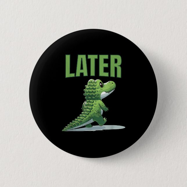Badge Rond 5 Cm Graphique de l'alligator Gator (Devant)