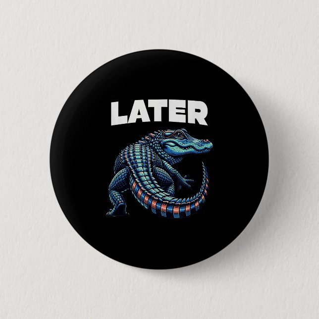 Badge Rond 5 Cm Graphique de l'alligator Gator (Devant)