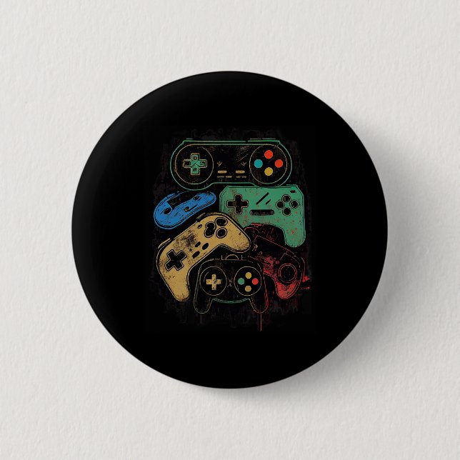 Badge Rond 5 Cm Graphique de tous les éléments de jeu vidéo contrô (Devant)