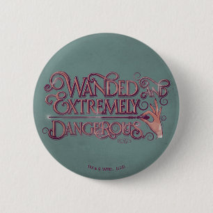 Badge Rond 5 Cm Graphique Débordé Et Extrêmement Dangereux - Rose
