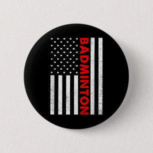 Badge Rond 5 Cm Graphique Drapeau États-Unis Badminton Joueur de B