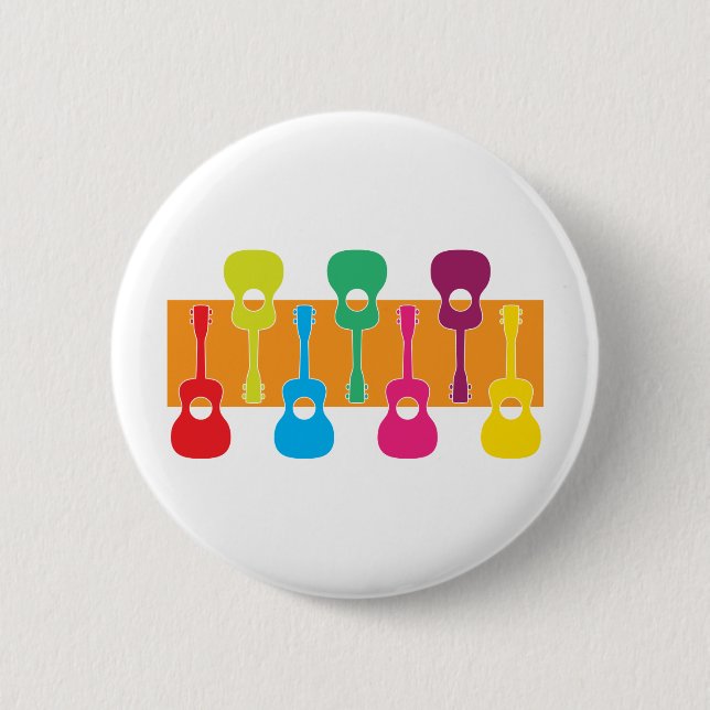 Badge Rond 5 Cm Graphique d'Uke (Devant)