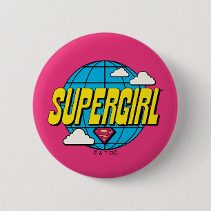 Badge Rond 5 Cm Graphique Pop Supergirl Global