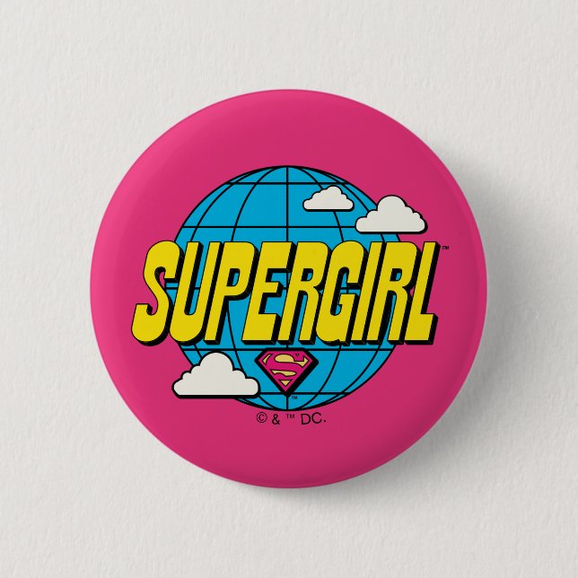 Badge Rond 5 Cm Graphique Pop Supergirl Global (Devant)