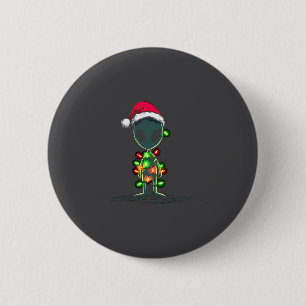 Badge Rond 5 Cm Graphiques de Noël drôles d'alien Lumières Amateur