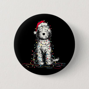 Badge Rond 5 Cm Graphiques de Noël moutons drôles Lumières de chie