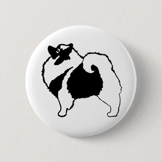 Badge Rond 5 Cm Graphiques Keeshond - Art original de chien mignon (Devant)