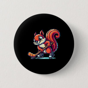 Badge Rond 5 Cm Graphisme amusant de joueur de hockey sur glace éc