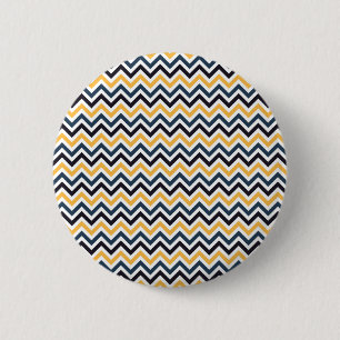 Badge Rond 5 Cm Graphisme artistique chevron zigzag noir et or mar