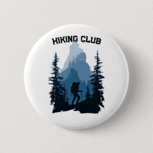 Badge Rond 5 Cm Graphisme d'aventure de silhouette de montagne du