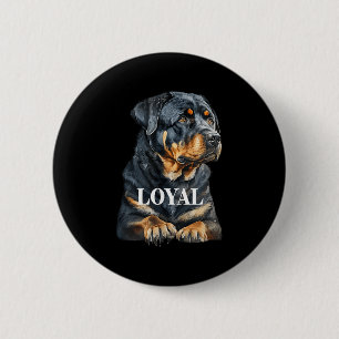 Badge Rond 5 Cm Graphisme de chien Rottweiler Rottie