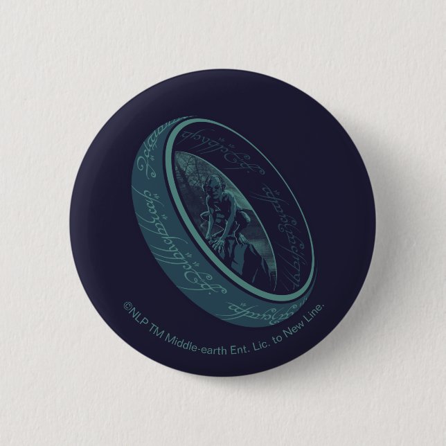 Badge Rond 5 Cm Graphisme de l'ANNEAU UNIQUE™ GOLLUM™ (Devant)