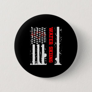 Badge Rond 5 Cm Graphisme de ski nautique avec drapeau américain v