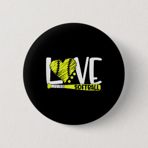 Badge Rond 5 Cm Graphisme de softball pour adolescentes et femmes