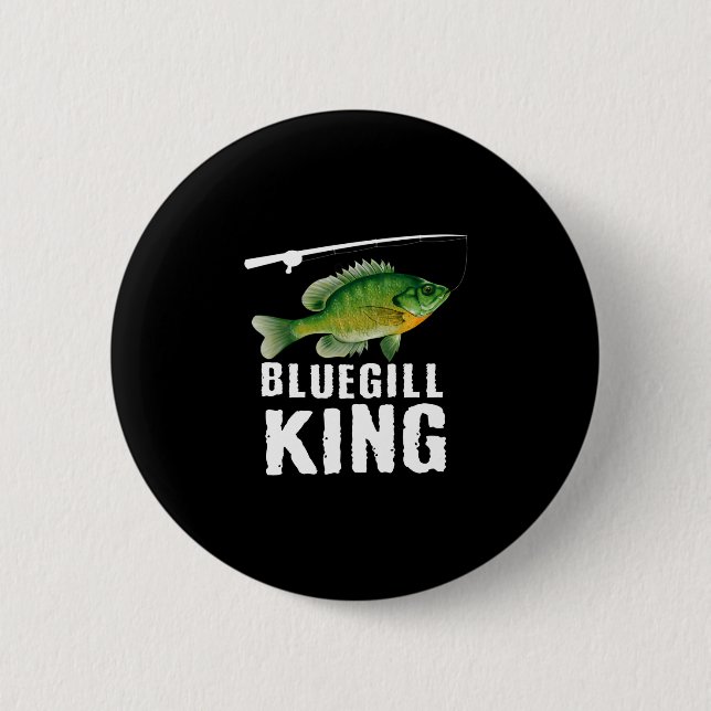 Badge Rond 5 Cm Graphisme drôle de pêche à la bluegill poisson d'e (Devant)