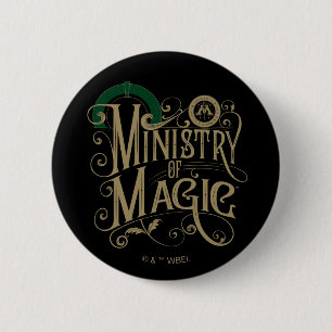 Badge Rond 5 Cm Graphisme MINISTÈRE DE LA MAGIE™ vintage
