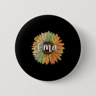 Badge Rond 5 Cm Graphisme rétro de tournesol d'été pour oma