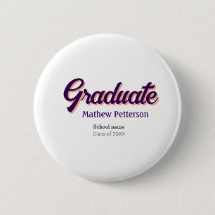 Badge Rond 5 Cm Gras type simple noir classe moderne graduation