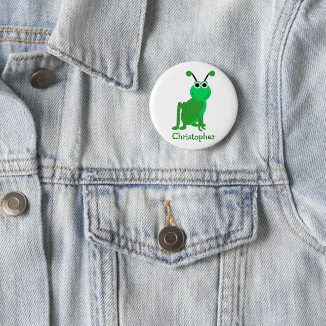 Badge Rond 5 Cm Grasshopper Design (En situation)