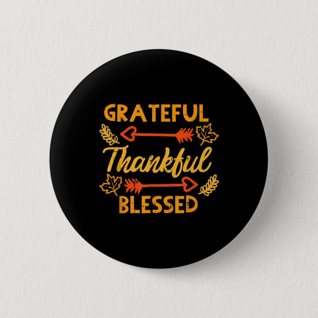 Badge Rond 5 Cm Gratuit Merci Blessé Automne Thanksgiving Automne (Devant)