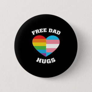 Badge Rond 5 Cm Gratuit Papa Hug Demi Coeur Rainbow Trans LGBT