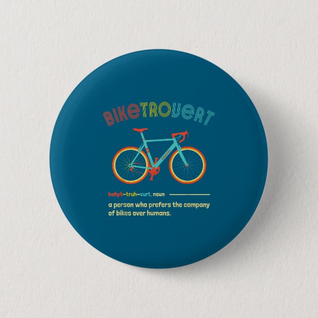 Badge Rond 5 Cm Gravel Bike Biketrovert Funny Cycling Quote Introv (Devant)