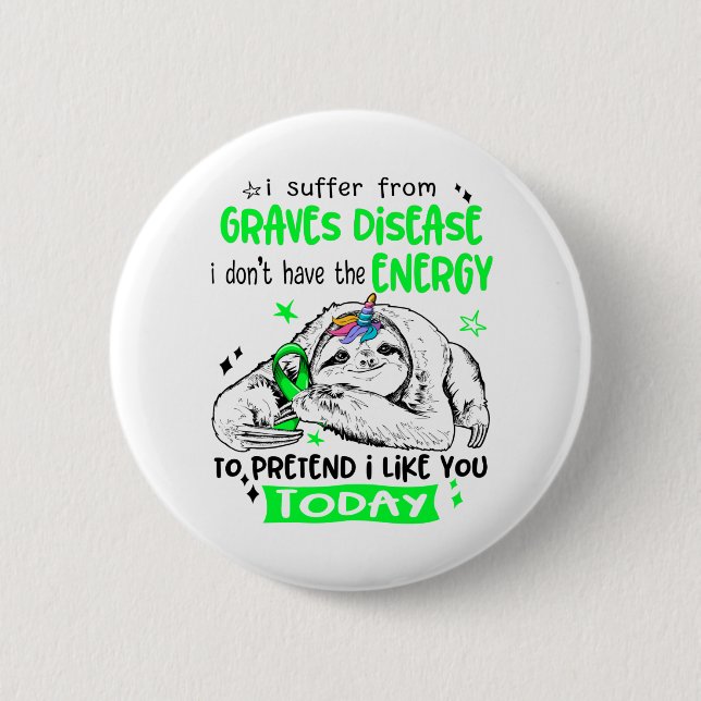 Badge Rond 5 Cm Graves Disease Awareness Month Ribbon (Devant)