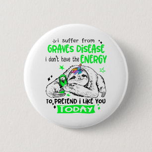 Badge Rond 5 Cm Graves Disease Awareness Month Ribbon