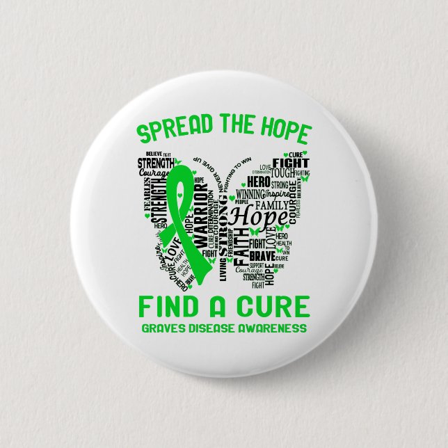 Badge Rond 5 Cm Graves Disease Awareness Month Ribbon (Devant)