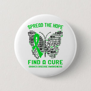 Badge Rond 5 Cm Graves Disease Awareness Month Ribbon