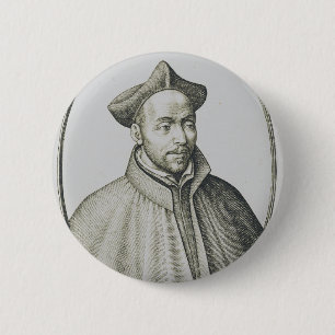 Badge Rond 5 Cm Gravure antique de Saint Ignace de Loyola Art anti