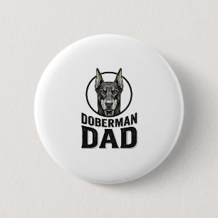 Badge Rond 5 Cm Gravure de papa Doberman vintage pour amateur de c