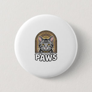Badge Rond 5 Cm Gravure de pattes de chat de style vintage Graphis