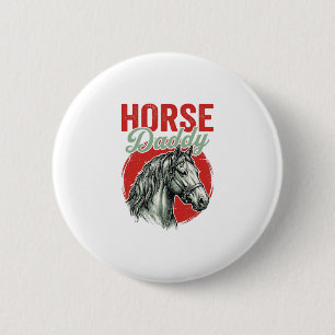 Badge Rond 5 Cm Gravure vintage de papa cheval