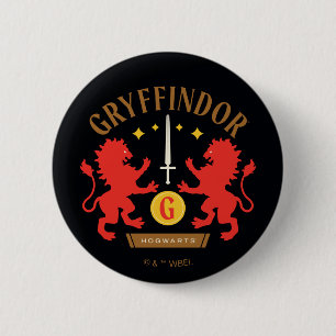Badge Rond 5 Cm GRAYFFINDOR™ Maison double Lion épée graphique