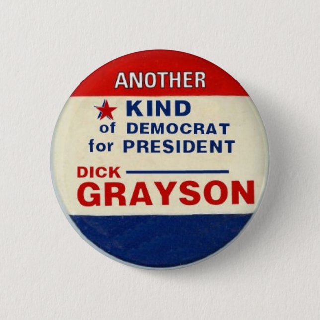 Badge Rond 5 Cm Grayson pour le Président Button (Devant)