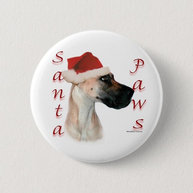 Badge Rond 5 Cm Great Dane (fawn) Père Noël Paws (Devant)