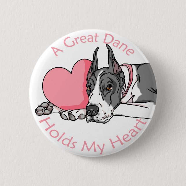 Badge Rond 5 Cm Great Dane Holt Heart Mantle (Devant)