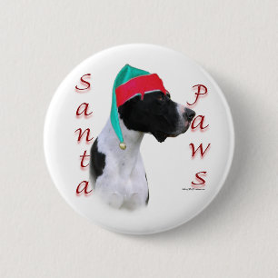 Badge Rond 5 Cm Great Dane (manteau) Père Noël Paws
